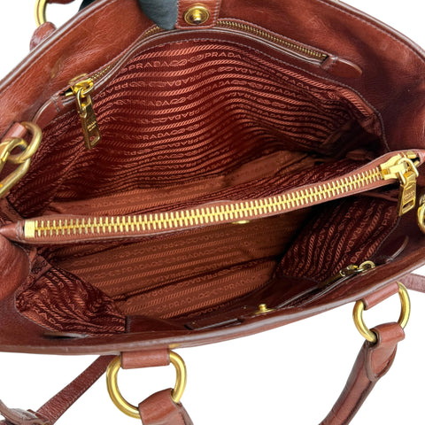 Prada Vitello Shine Tote Bag Palissandro