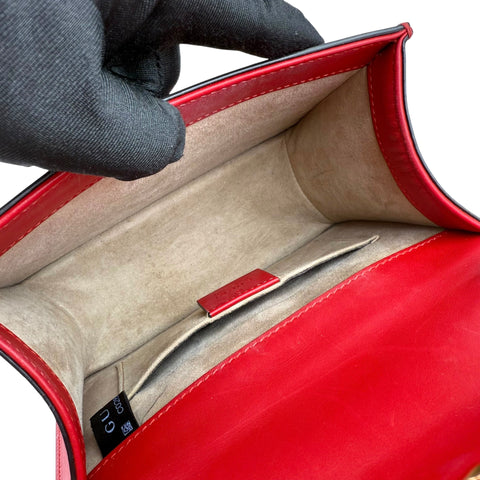 Gucci Sylvie Chain  Mini  Red Leather