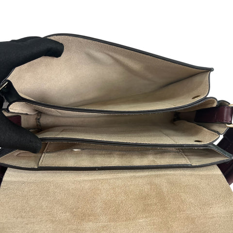 Chloé Chloe Faye Chain Suede Leather Gray Blue Crossbody Bag Grey