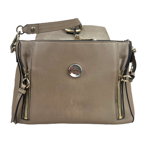 Chloé Faye model shoulder bag in grey leather Collector Square