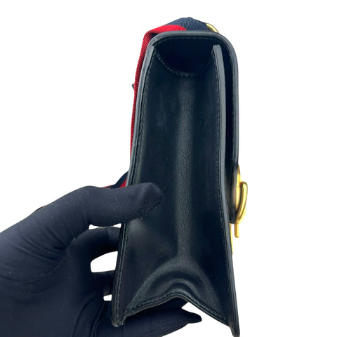 Gucci Sylvie Black Leather Bag Women Handbag