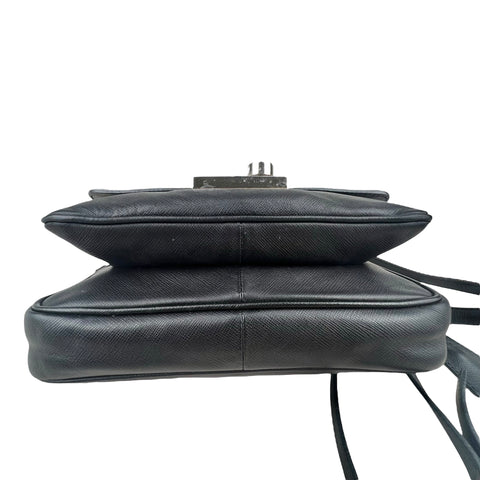 Prada Saffiano Righe Sound Lock crossbody bag