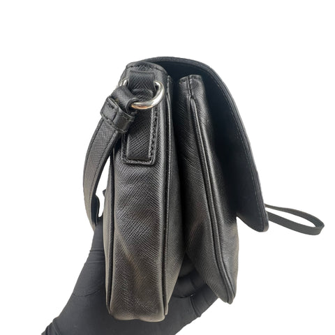 Prada Saffiano Righe Sound Lock crossbody bag