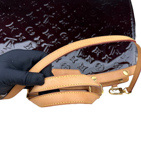 Louis Vuitton Monogram Vernis MM Handbag Dark red Purple