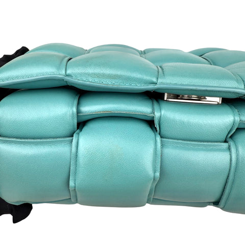 Bottega Veneta Turquoise Padded Leather Cassette Crossbody Bag Blue