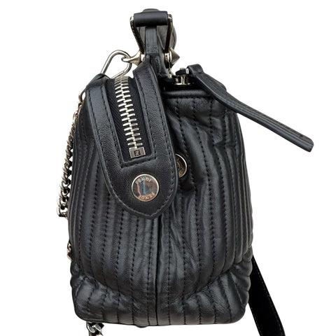 Fendi Black Nappa Leather Small DotCom Bag