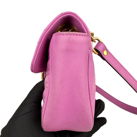 Gucci GG Marmont Medium Quilted Leather Shoulder Bag Pink
