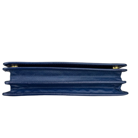 Prada Blue Saffiano Metal Shoulder Bag