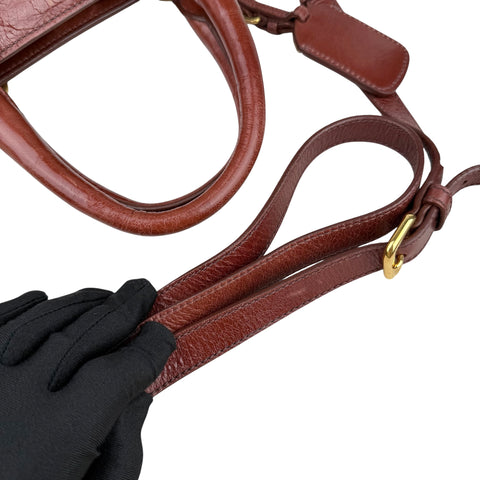 Prada Vitello Shine Tote Bag Palissandro