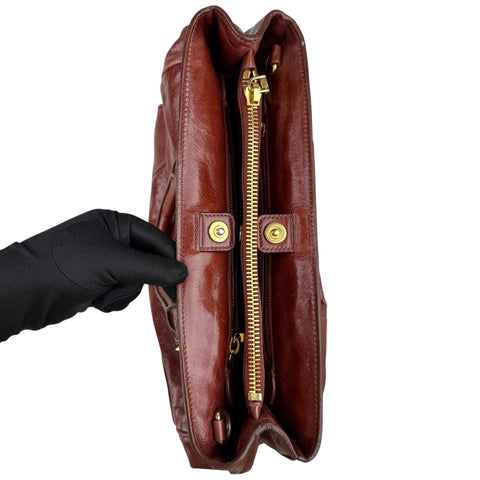 Prada Vitello Shine Tote Bag Palissandro