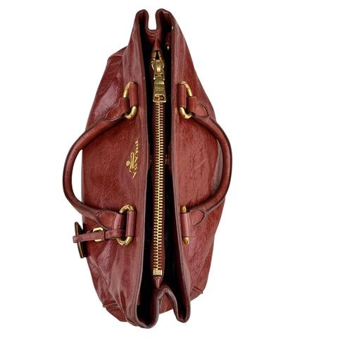 Prada Vitello Shine Tote Bag Palissandro