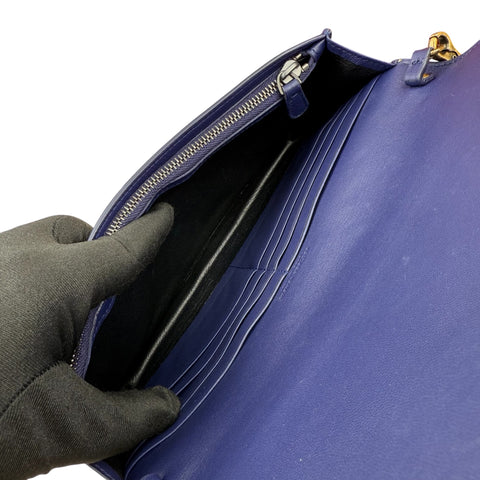 Bottega Veneta Monalisa Purple Atlantic Intrecciato Chain Wallet