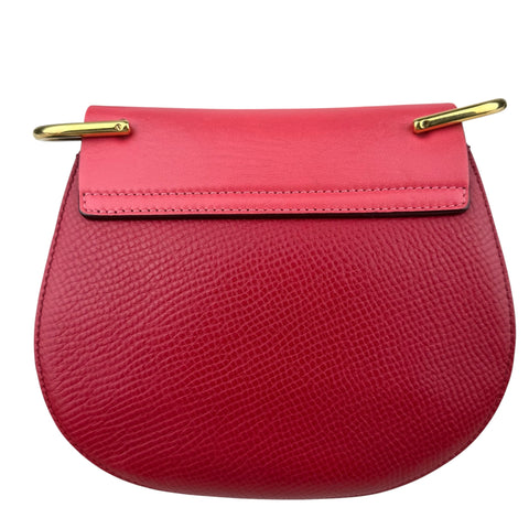 Chloe Red Grained Leather Drew Bag