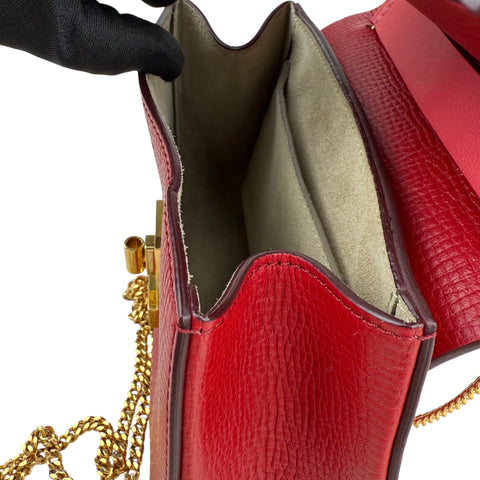 Chloe Red Grained Leather Drew Bag
