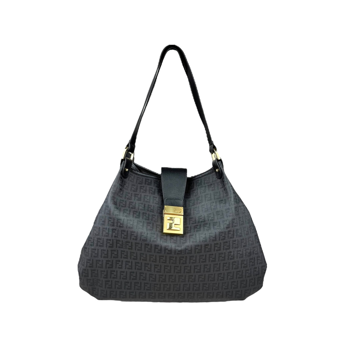 Fendi Black Zucca Coated Canvas Tote