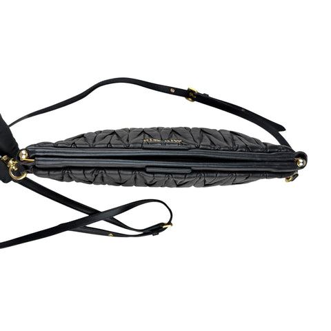 Miu Miu Black Matelasse Leather Crossbody Bag