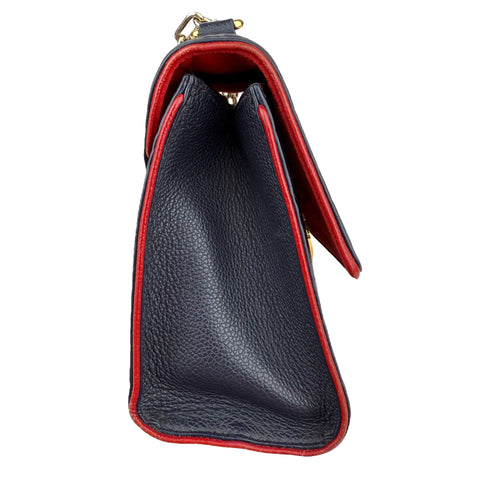 Louis Vuitton Monogram Empreinte Saint-Sulpice Chain Shoulder Bag Red Black