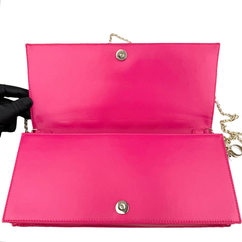 Dior Lambskin Cannage Lady Dior Wallet On Chain crossbo