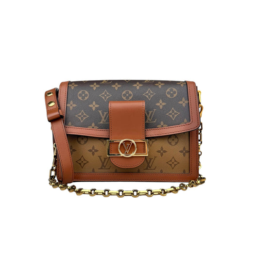 Louis Vuitton LV Dauphine MM Shoulder Bag Monogram Reverse Brown