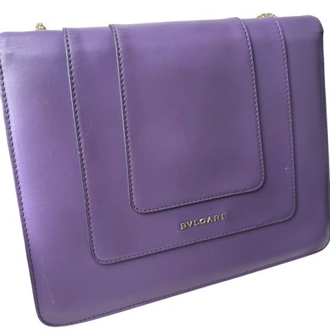 Bvlgari Calfskin Serpenti Crossbody Bag in Purple