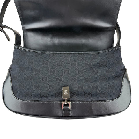 Gucci Jackie Flap in Black GG Canvas