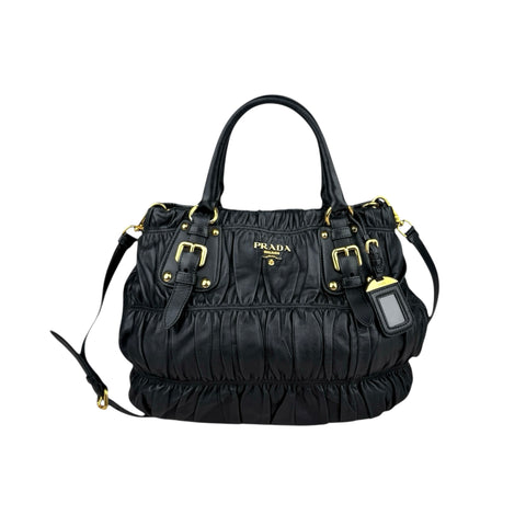 Prada Leather Gaufre Shopping Handbag