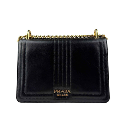 Prada Padlock Chain Black crossbody bag