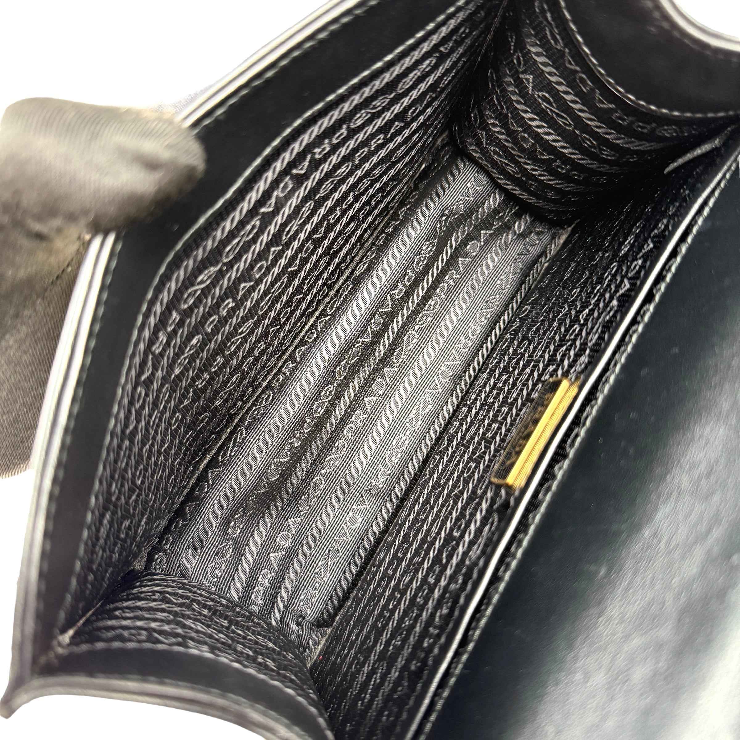 Prada Padlock Chain Black crossbody bag