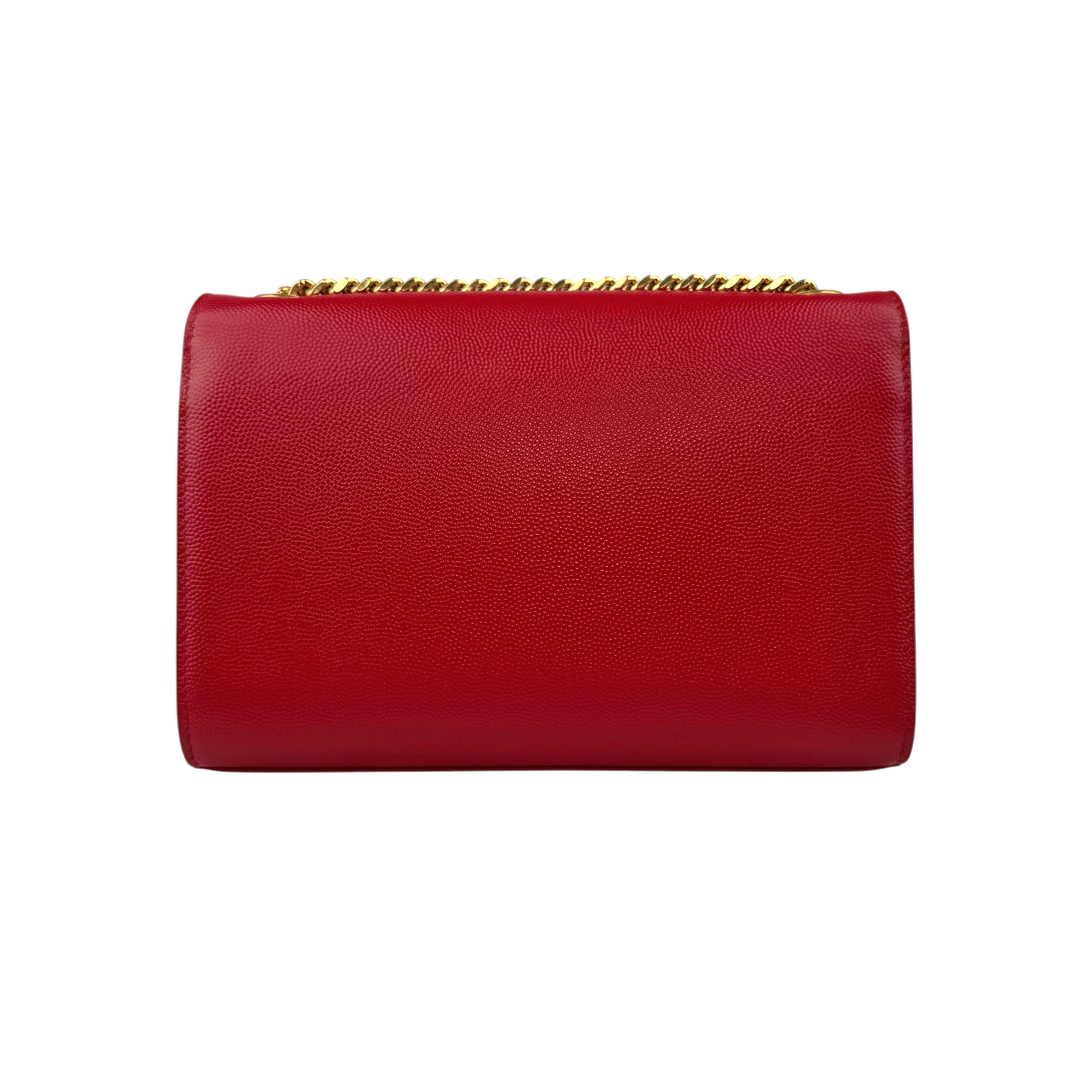 Saint Laurent Kate Monogramme red leather handbag back view