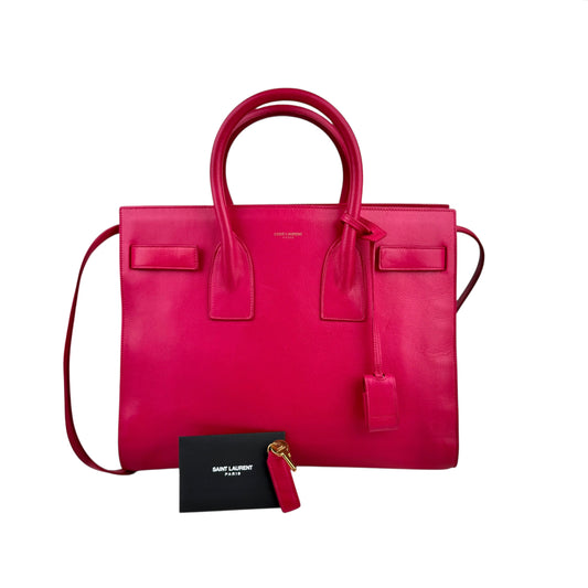 Saint Laurent Sac de Jour in Pink Calfskin Leather