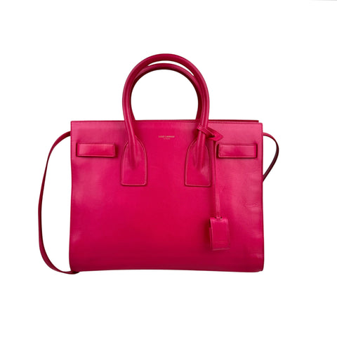 Saint Laurent Sac de Jour in Pink Calfskin Leather