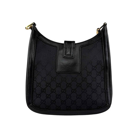 Gucci Black Canvas Aphrodite Logo Shoulder Bag