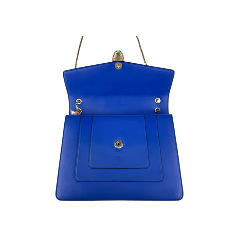 Bvlgari Blue Leather Medium Serpenti Forever Shoulder Bag