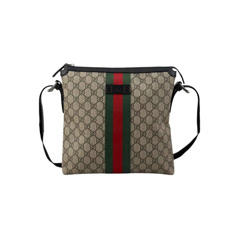 Gucci Beige GG Coated Canvas Medium Ophidia Web Messenger Bag