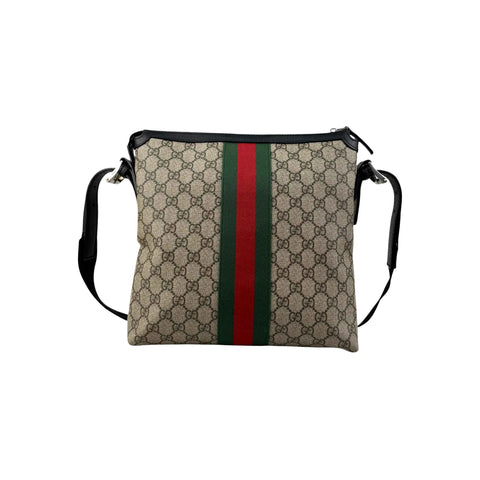 Gucci Beige GG Coated Canvas Medium Ophidia Web Messenger Bag