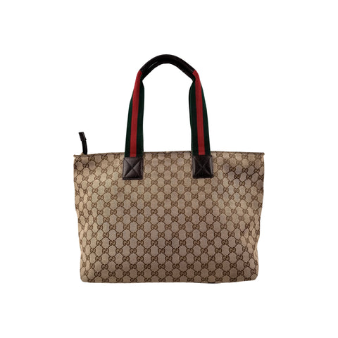 Gucci Beige/Ebony GG Canvas Diaper Bag Tote Bag