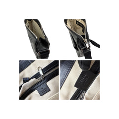 Gucci Black Leather Embossed GG Crossbody Bag