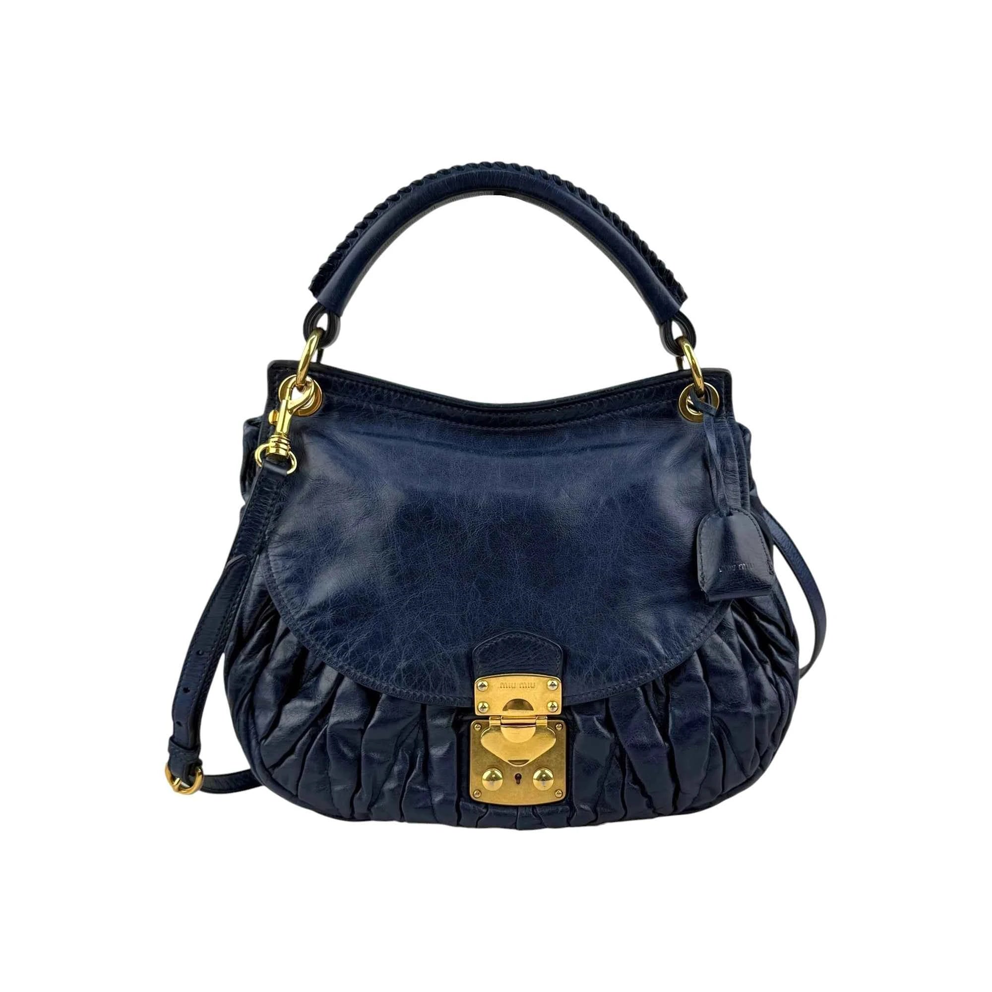 Miu Miu Matelassé Vitello Leather City Handbag