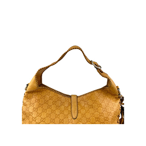 Gucci Camel Large Guccissima New Jackie Satchel Bag