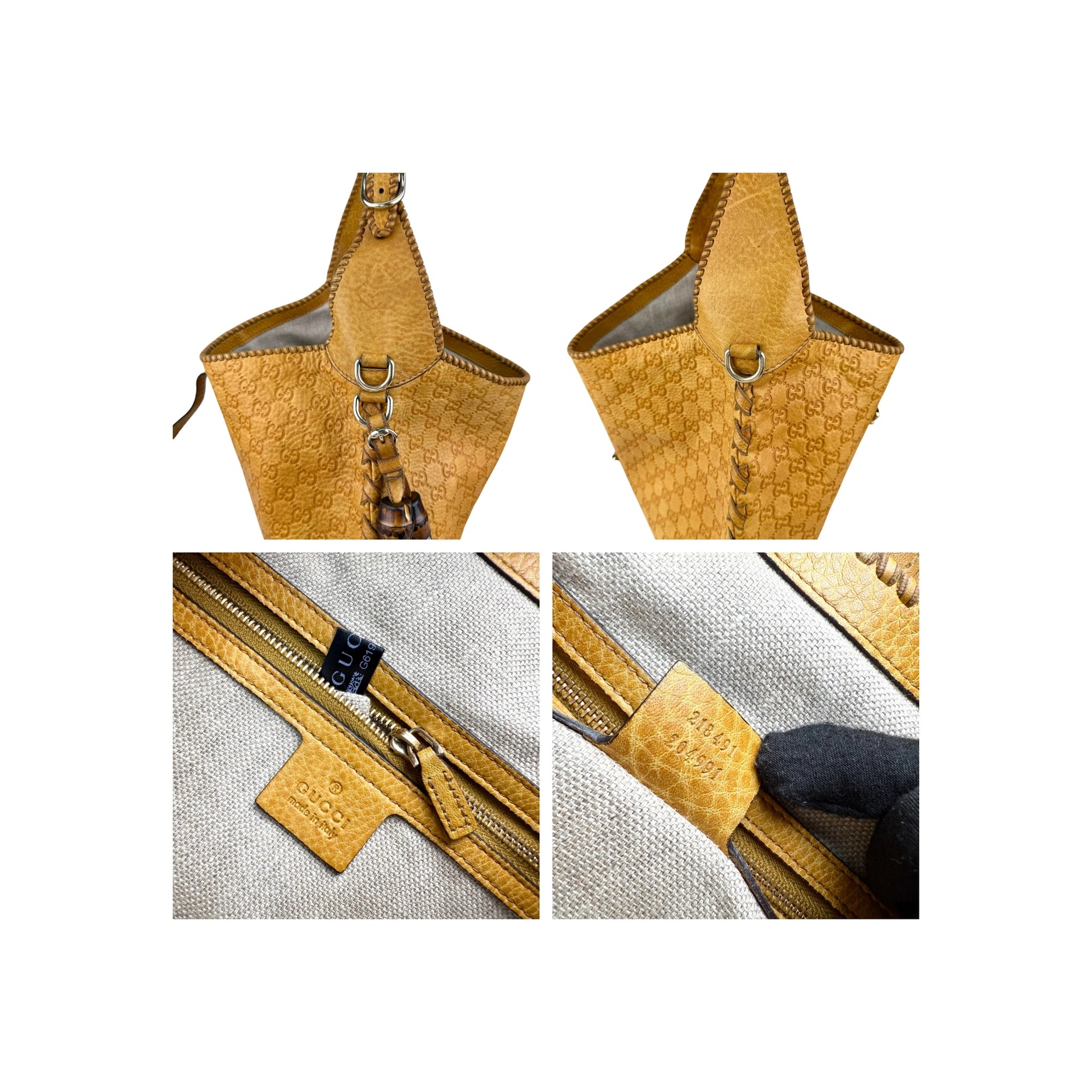 Gucci Camel Large Guccissima New Jackie Satchel Bag