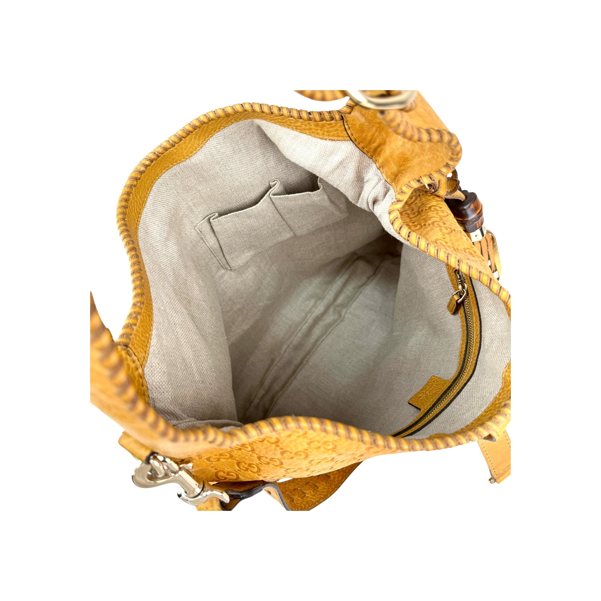 Gucci Camel Large Guccissima New Jackie Satchel Bag
