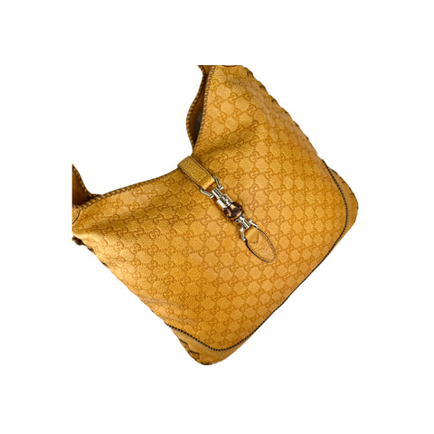 Gucci Camel Large Guccissima New Jackie Satchel Bag