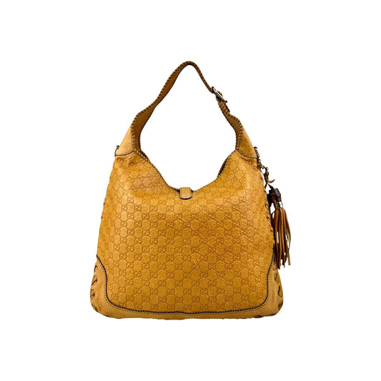 Gucci Camel Large Guccissima New Jackie Satchel Bag