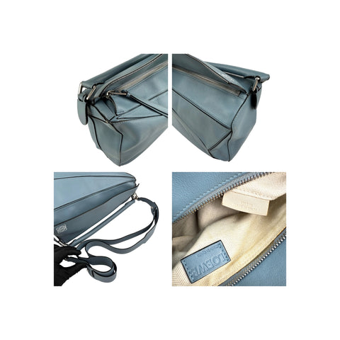 Loewe Calfskin Puzzle Bag Stone Blue