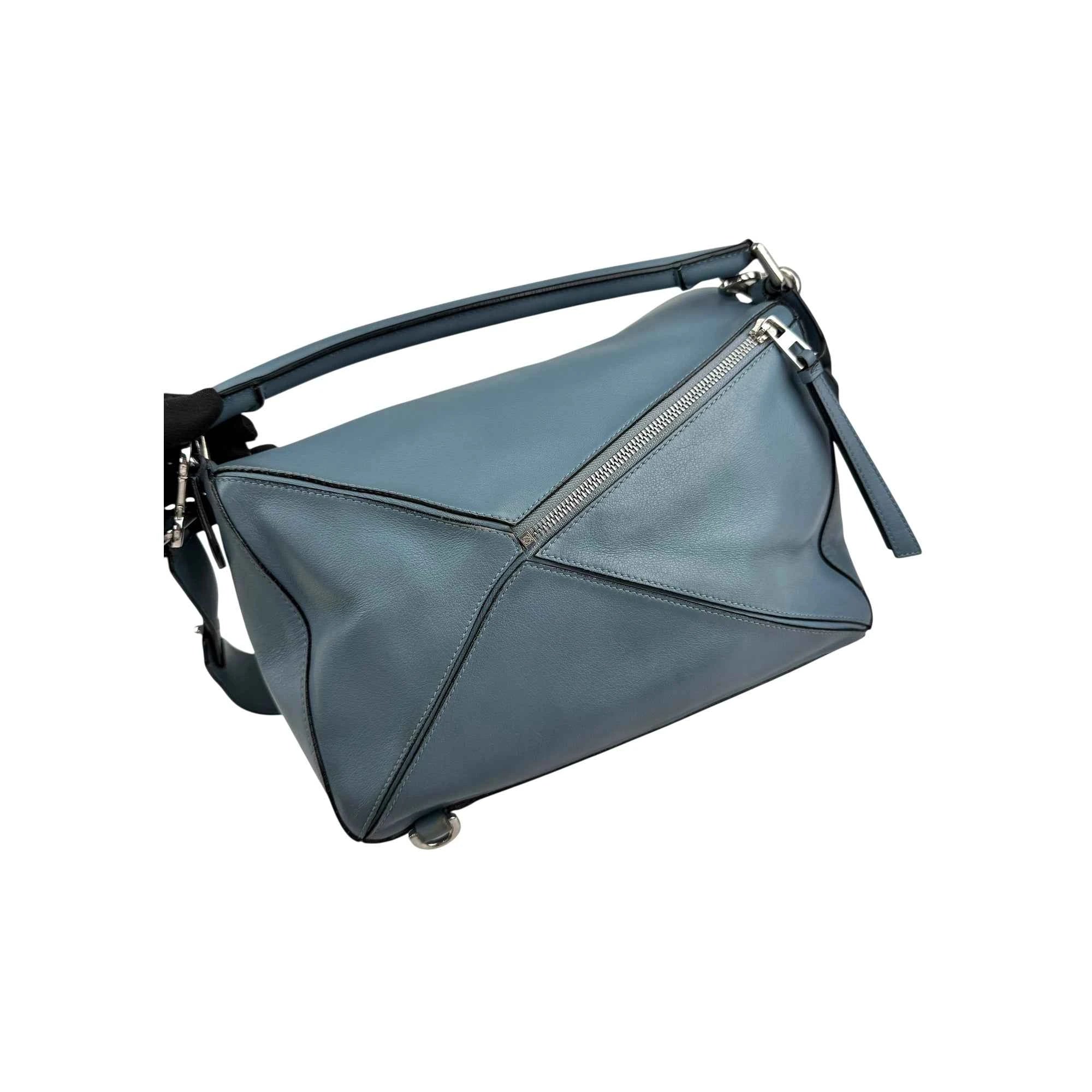 Loewe Calfskin Puzzle Bag Stone Blue