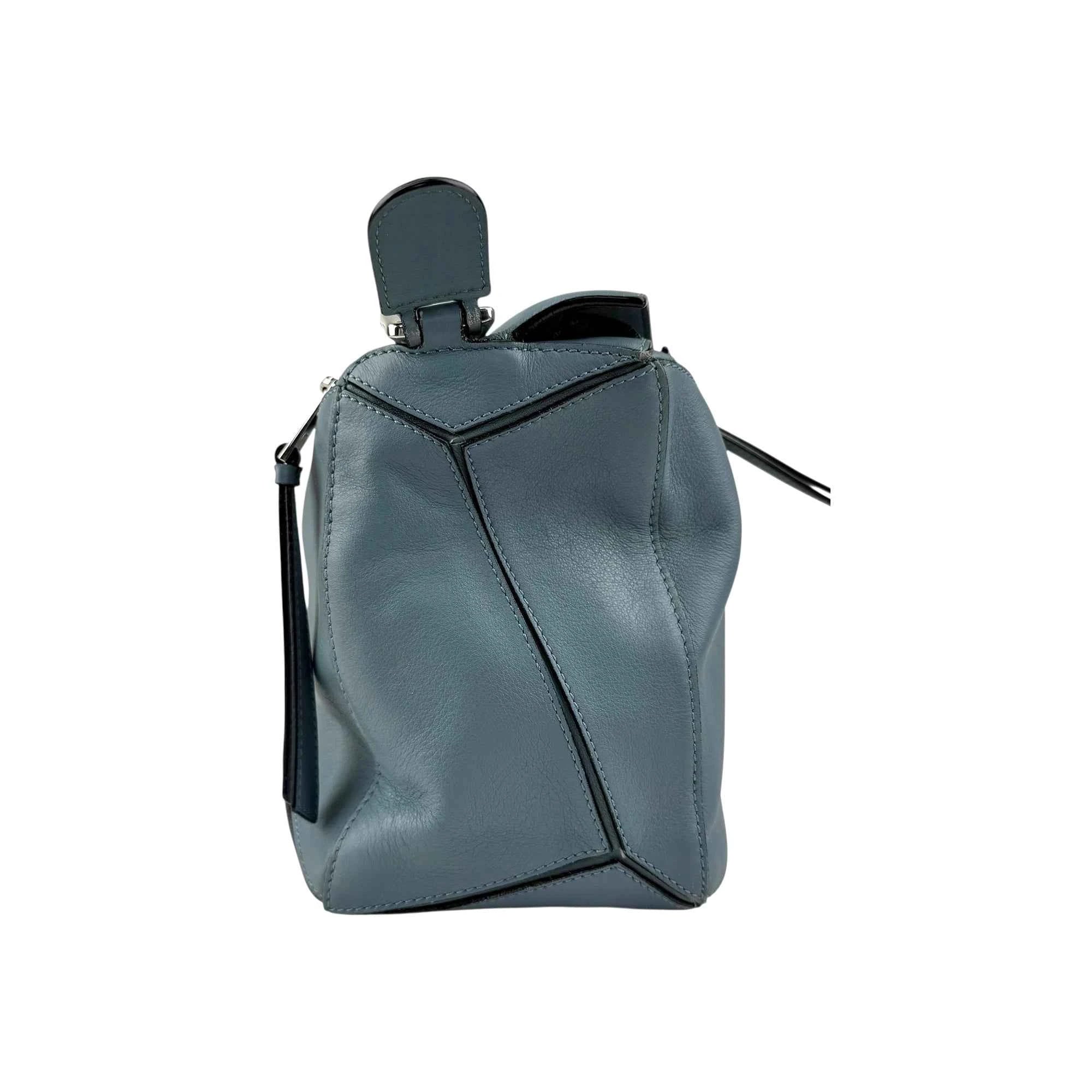 Loewe Calfskin Puzzle Bag Stone Blue