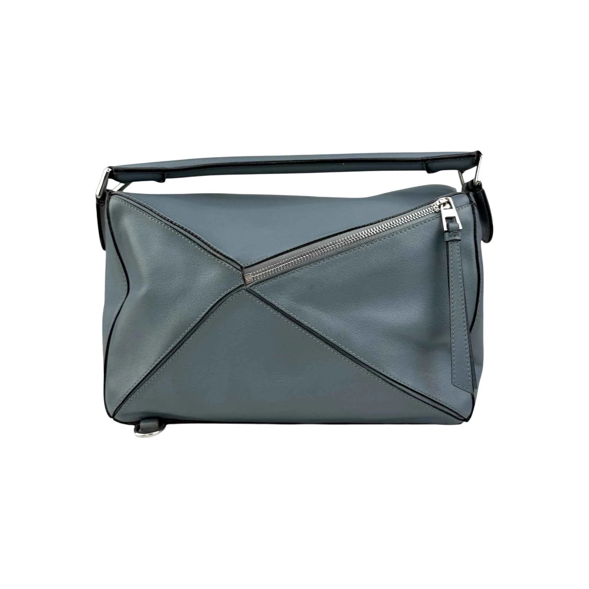 Loewe Calfskin Puzzle Bag Stone Blue