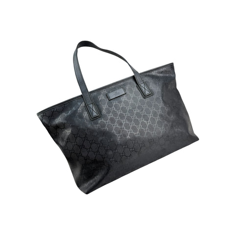 Gucci GG Imprime 2way Tote Bag PVC Leather Black Plastic