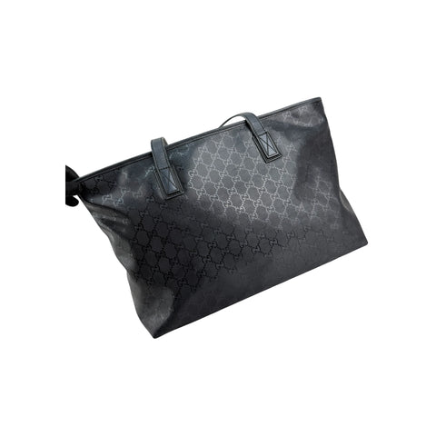 Gucci GG Imprime 2way Tote Bag PVC Leather Black Plastic