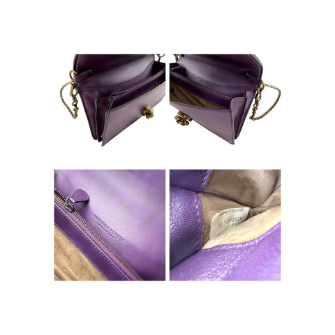 Bottega Veneta Purple Nappa Intrecciato Olimpia Knot crossbody bag